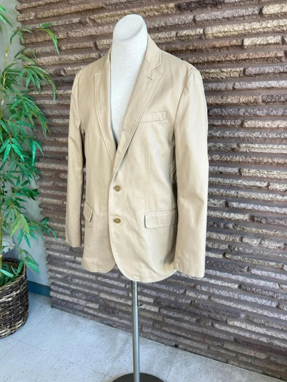 J. Crew Men's Tan Ludlow 100% Cotton Twill Casual Sport Coat Blazer Size Medium